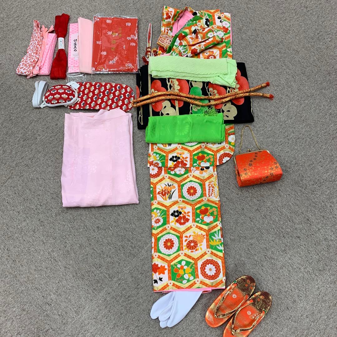 ママ◆410ag70用小物類、草履バッグ、半衿、 着付け小物セット