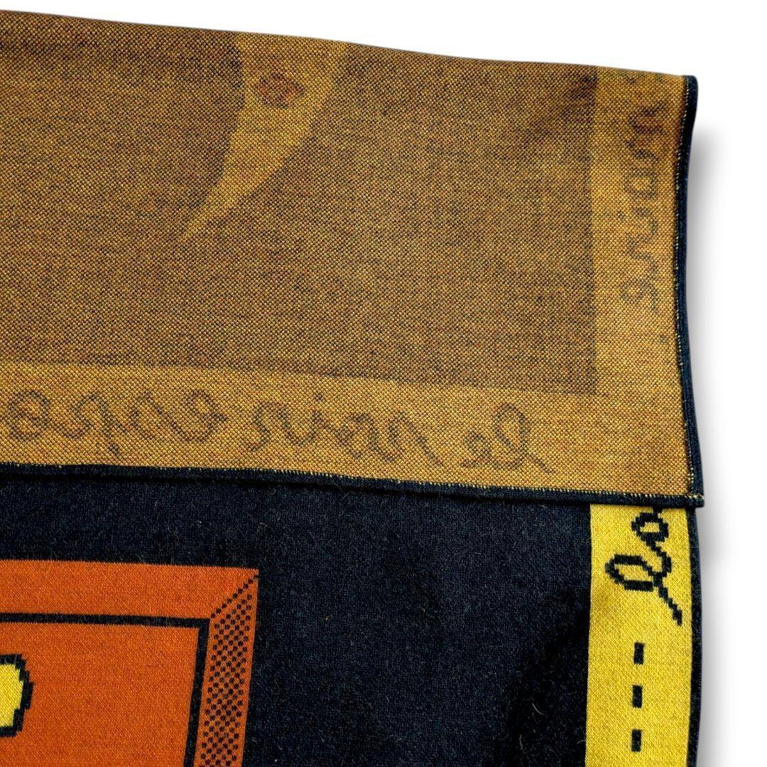 希少 カステルバジャック アート柄 大判ストール ひざ掛け 壁アート オレンジ