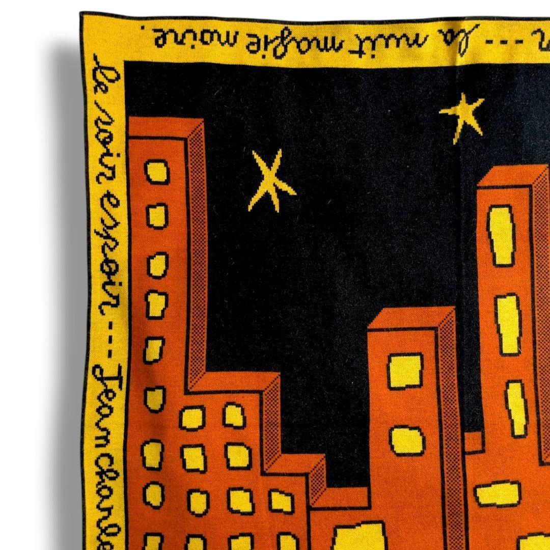 希少 カステルバジャック アート柄 大判ストール ひざ掛け 壁アート オレンジ