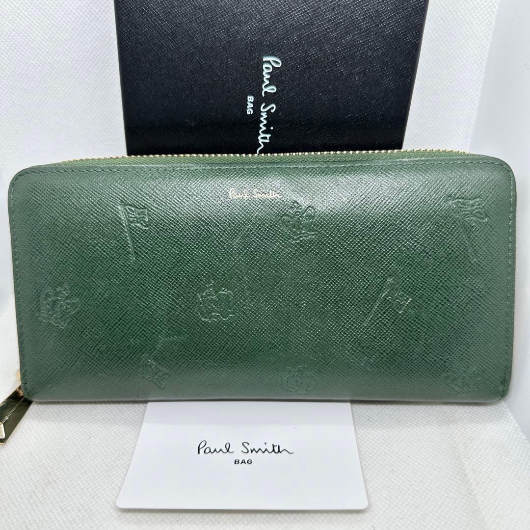 ✨美品✨ポールスミス ポールドローイング クラウン ラウンドファスナー フラッグ