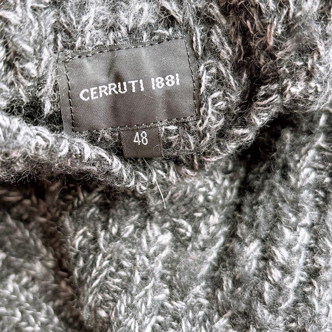 セルッティ1881　ウールカーディガン　カシミヤ混　メンズ　ゆったりサイズ　48