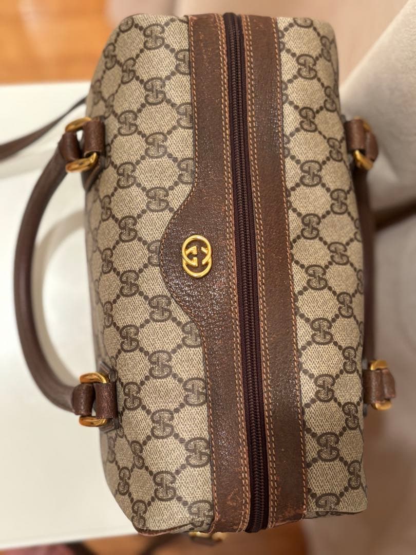 GUCCI オールドグッチ ヴィンテージ GG レザー ボストンバッグ
