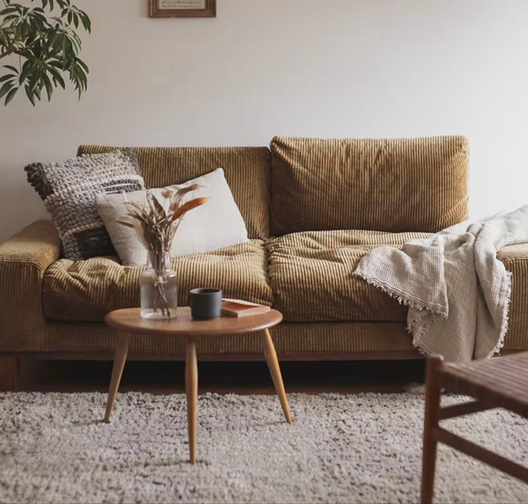 Re:CENOリセノ folk 3人掛けソファ　コーデュロイ　キャメル