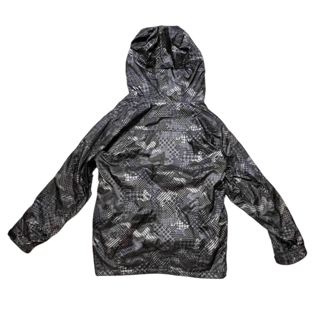 ラスティ スノーボードウェア ジャケット 総柄 黒赤 刺繍 L スキー 多機能