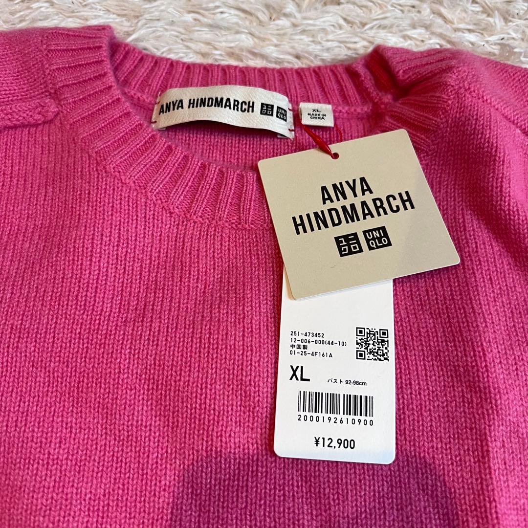 ユニクロ　アニヤハインドマーチ　カシミヤ　セーターピンク XL