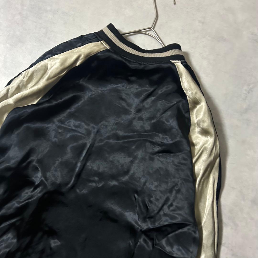 美品 サトリ スカジャン リバーシブル XXL 蓮 ガネーシャ 仏教 刺繍 黒