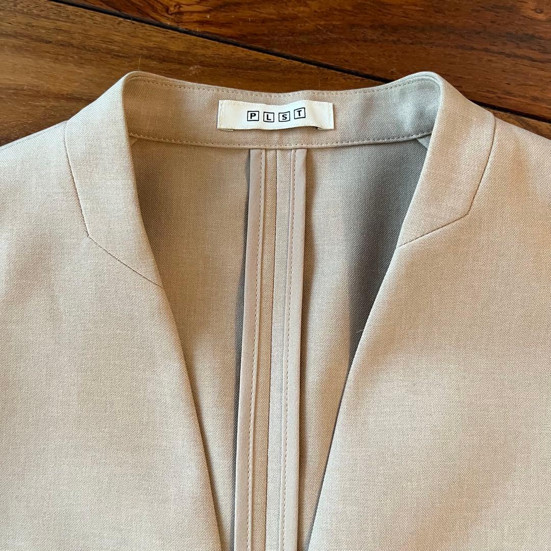 PLST プレミアムオックスノーカラージャケット ストレートパンツ セットアップ