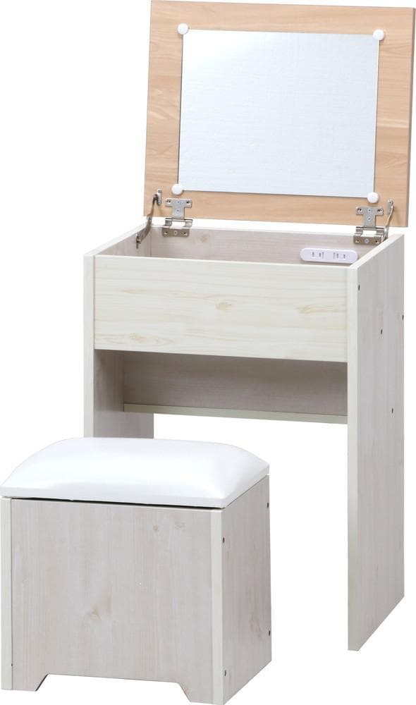 《新品・送料無料》ドレッサーデスク　ＮＡ×ＷＨ（スツール付き）