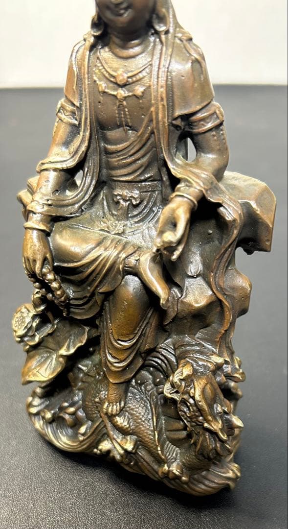 M古銅観自在菩薩　旧家蔵出し、骨董品、縁起物、風水、お守り、古美術、刻印