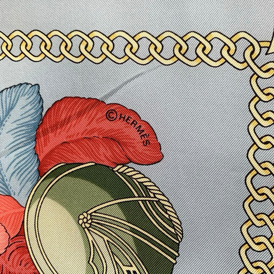HERMES エルメス　スカーフ　カレ90 ストール　水色　約88㎝　騎士柄