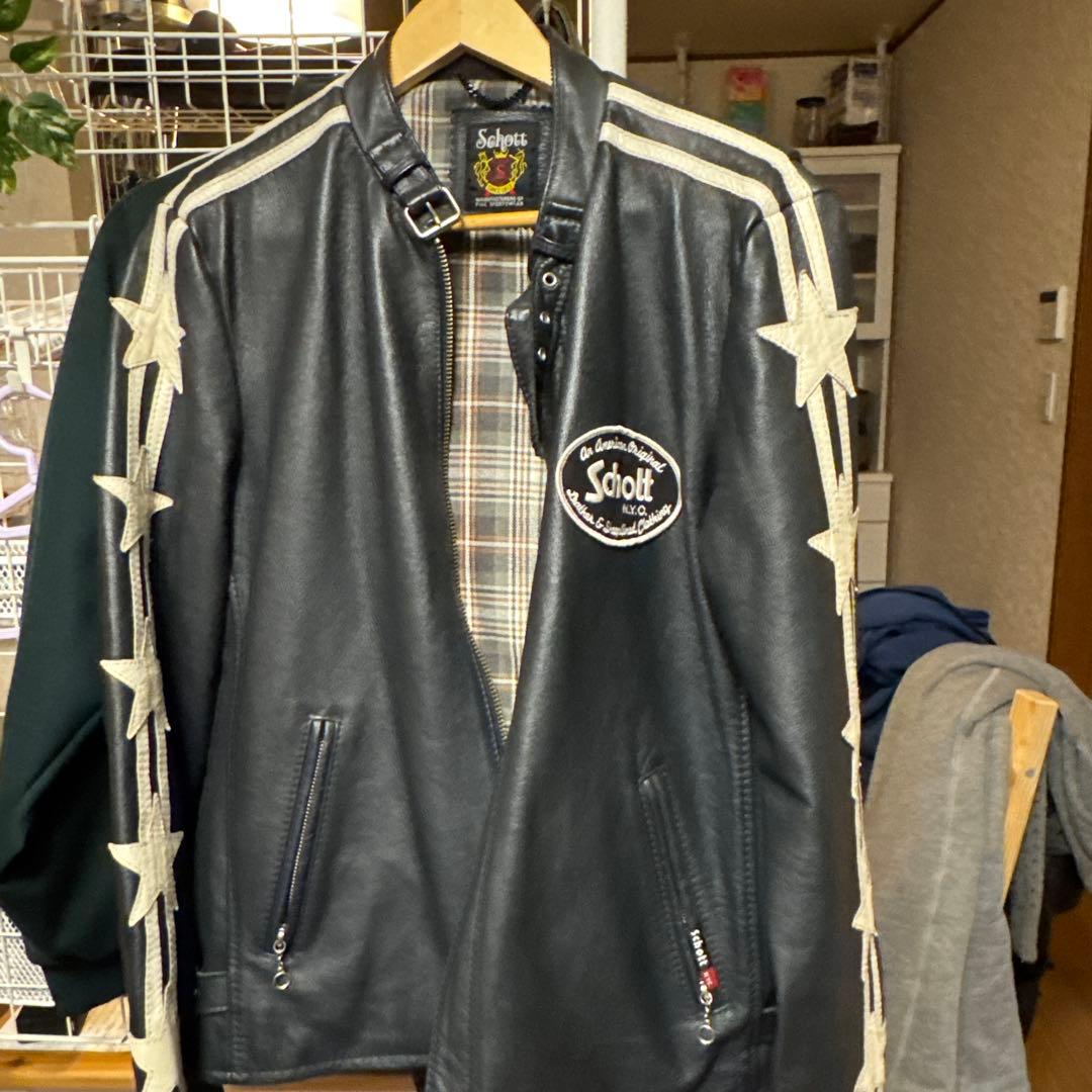 100周年 ショット製クラシックレーサージャケット 星条旗 ライダース　L
