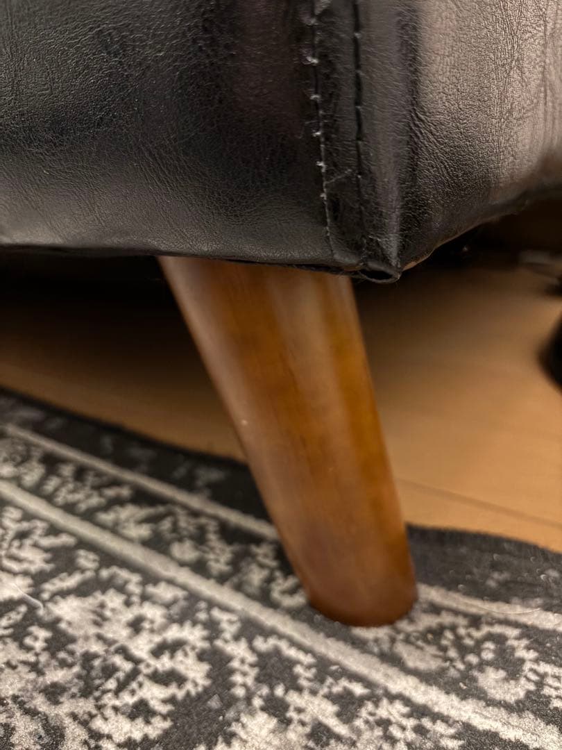 最終値下げ！タンスのゲン　レザー調 2人掛け ソファ PVC ブラック