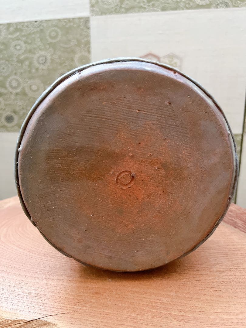 備前焼　手桶花入れ　花器　花瓶 置物　骨董品　手付花入