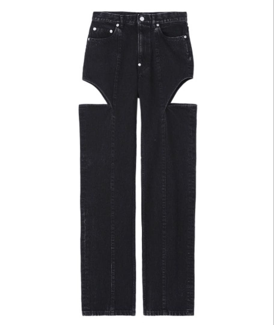 パンツ WASHED DENIM HOLLOWED OUT PANTS