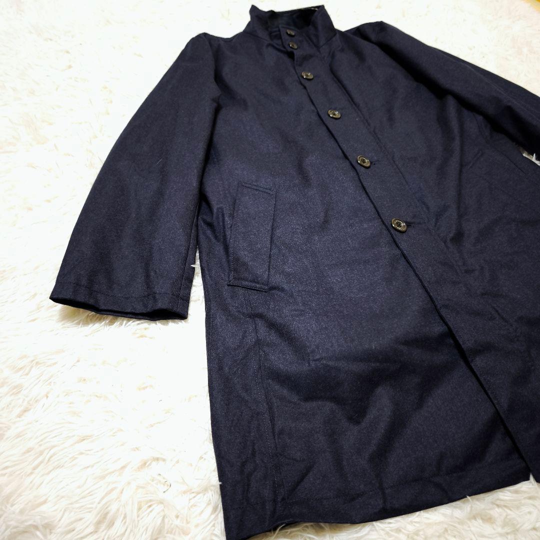 極美品アクアスキュータム 2way ダウンライナー チェスターコート 紺 42