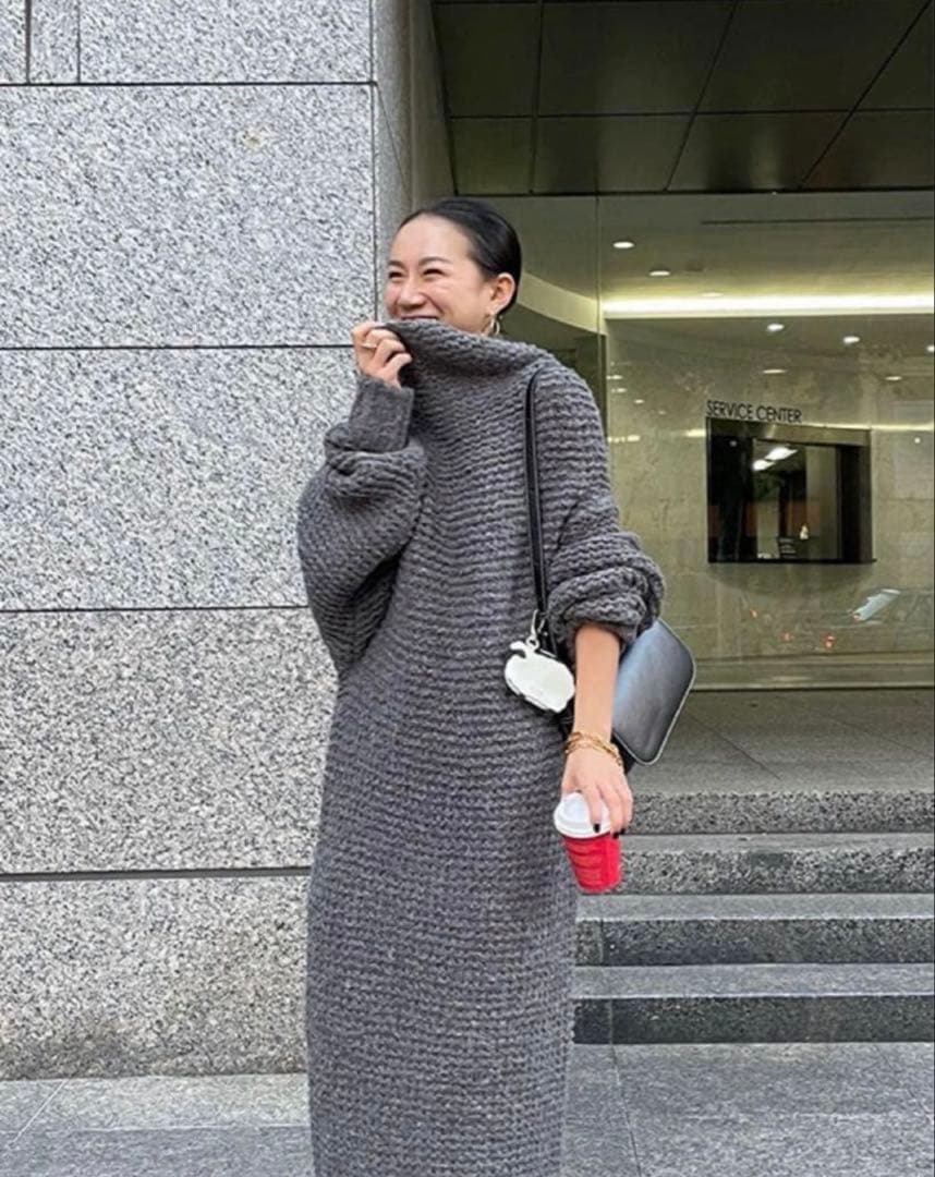 M*a様 ETRE TOKYO タートルローゲージニットワンピース ロング 新品