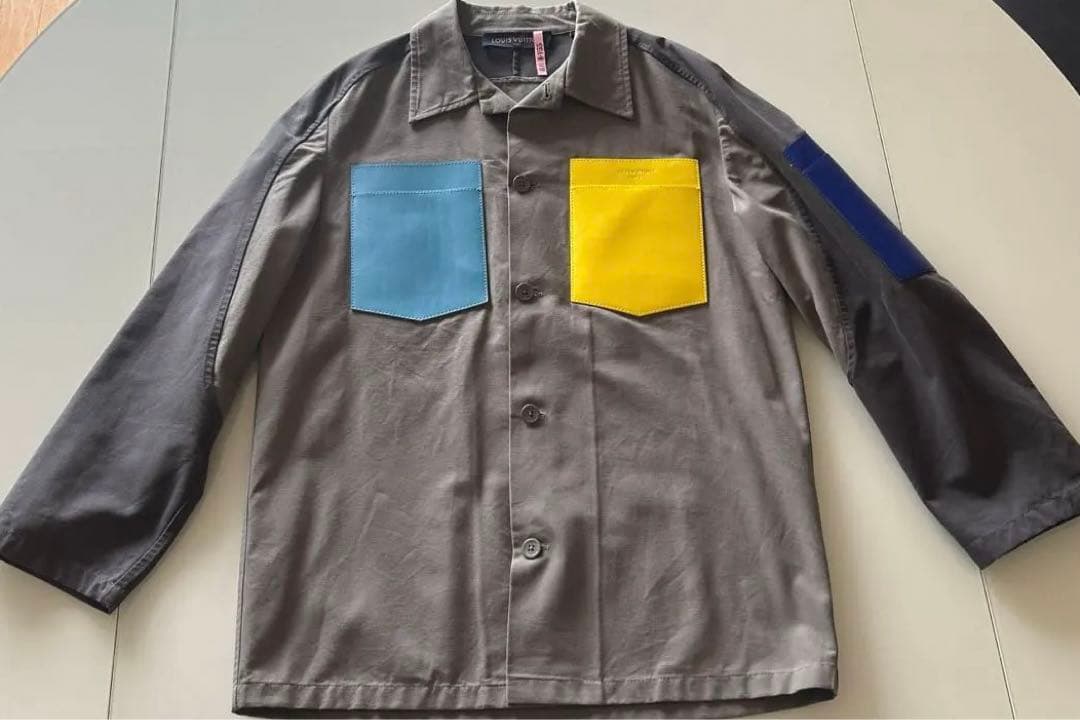 LOUIS VUITTON カラーブロックデザイン 長袖シャツ XS