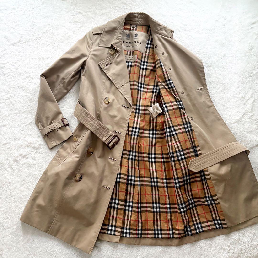 現行！　バーバリー　チェルシー　トレンチコート　ハニーベージュ　ノバチェック　S