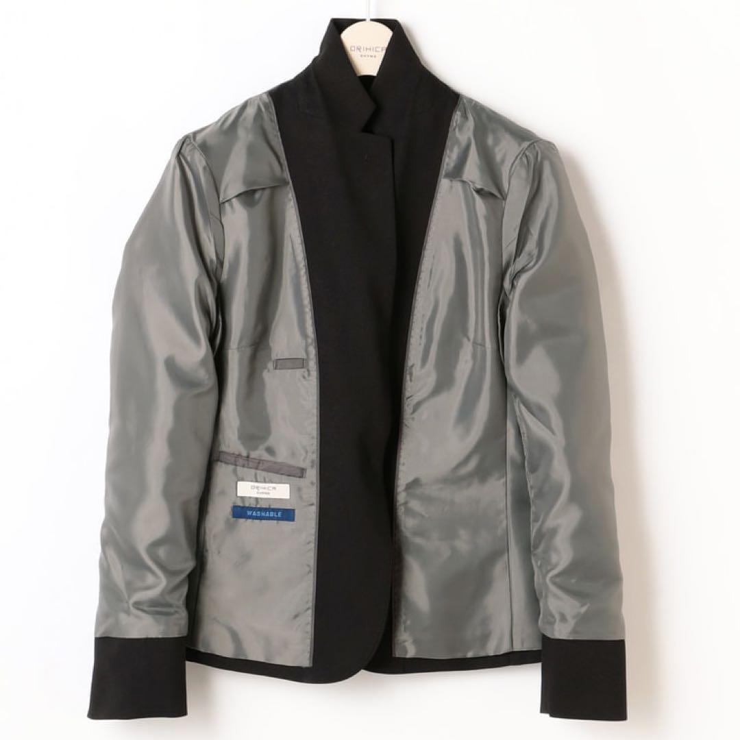 洗えるストレッチセットアップ カルゼ ノッチジャケット