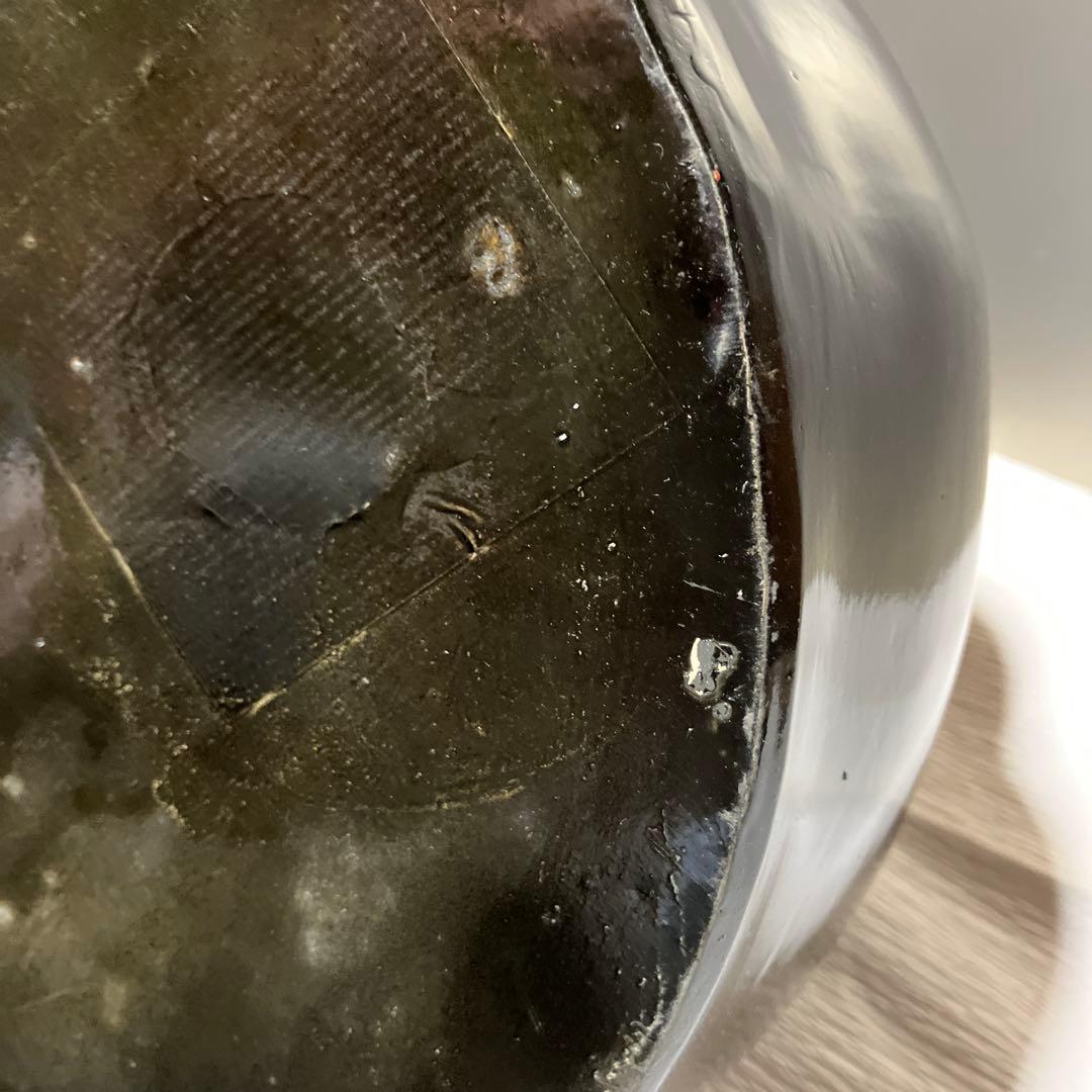 レトロ　招き猫　黒　貯金箱　超特大　(25)