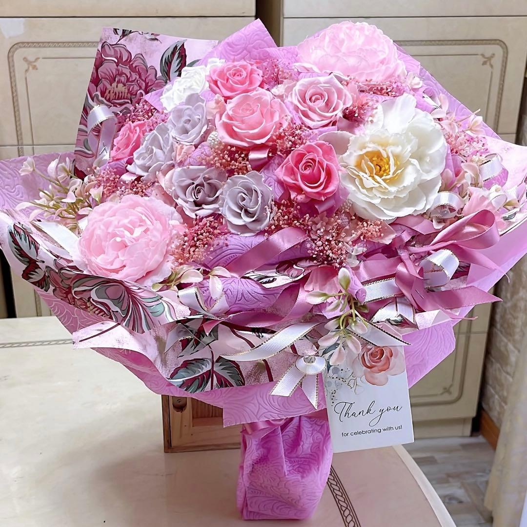 ✨特大✨ボリュームのある花束✨バラプリザ＆アーティフィシャルアレンジメント✨