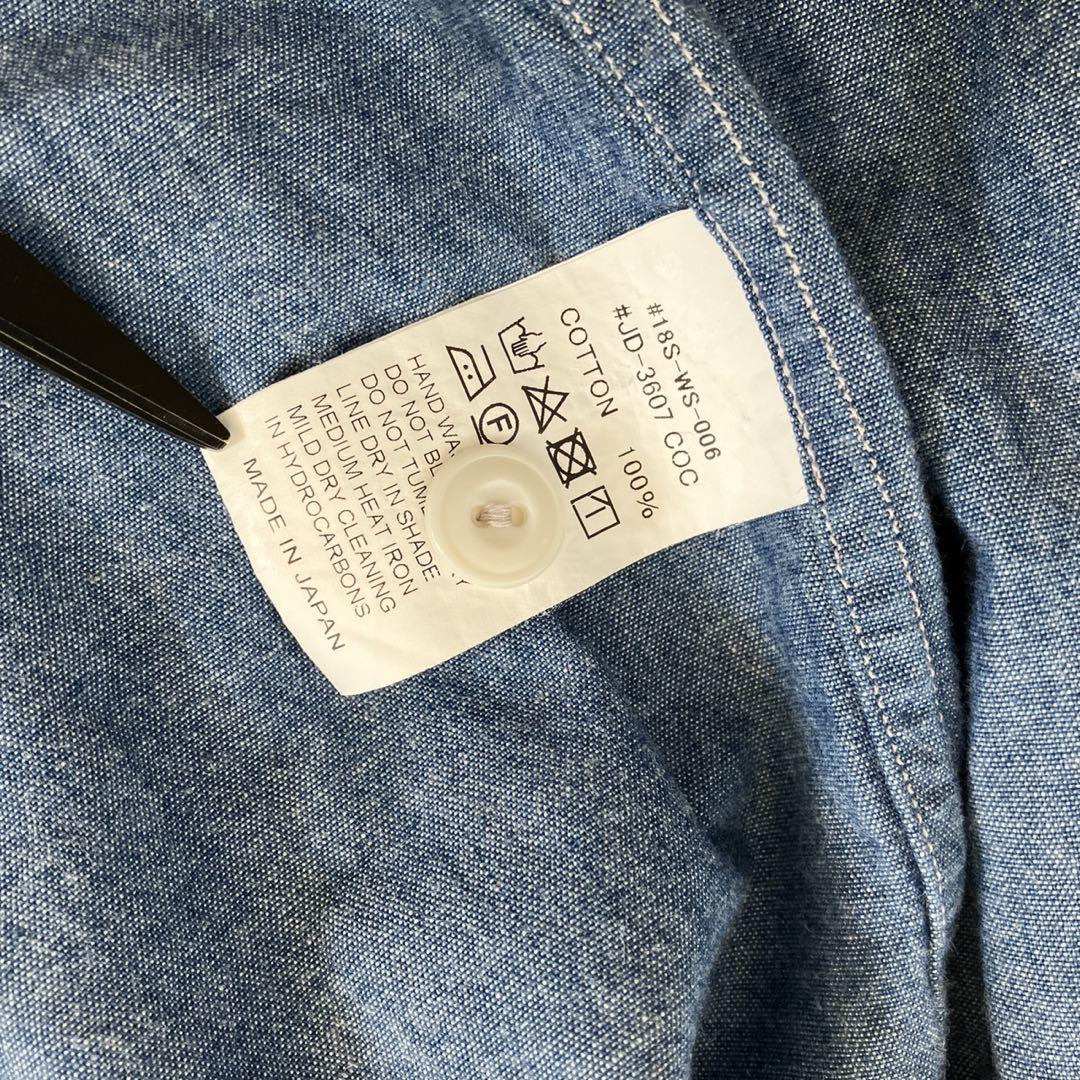 美品 ダントン デニムシャツ バンドカラー オックスシャツ 日本製 40