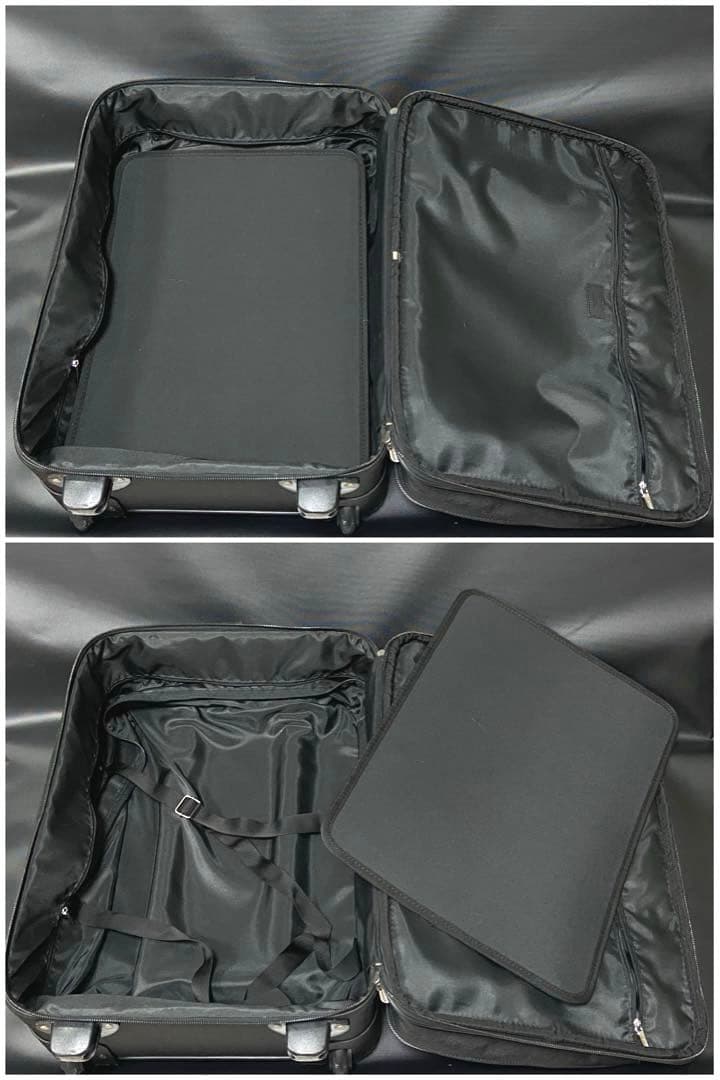 ロエベ キャリーケース 旅行カバン 黒 アナグラム ブリーフ レザーPVC機内