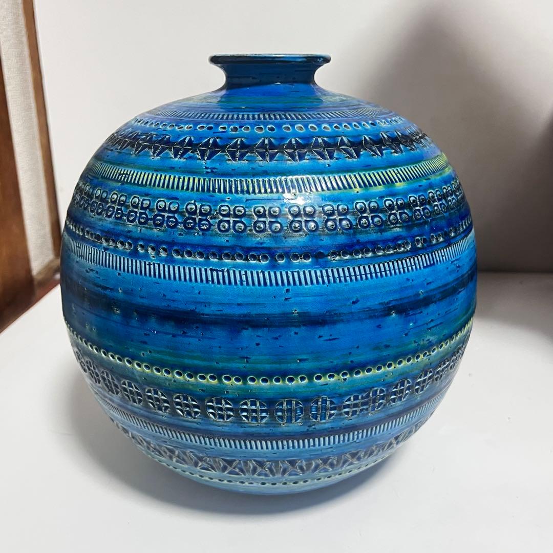 美品 稀少 特大サイズ リミニブルー FLAVIA フラビア イタリア製 花瓶