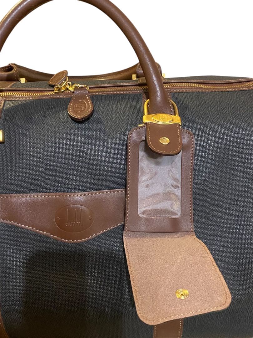 【良品】dunhill ダンヒル PVC×レザー ボストンバッグ トラベルバッグ