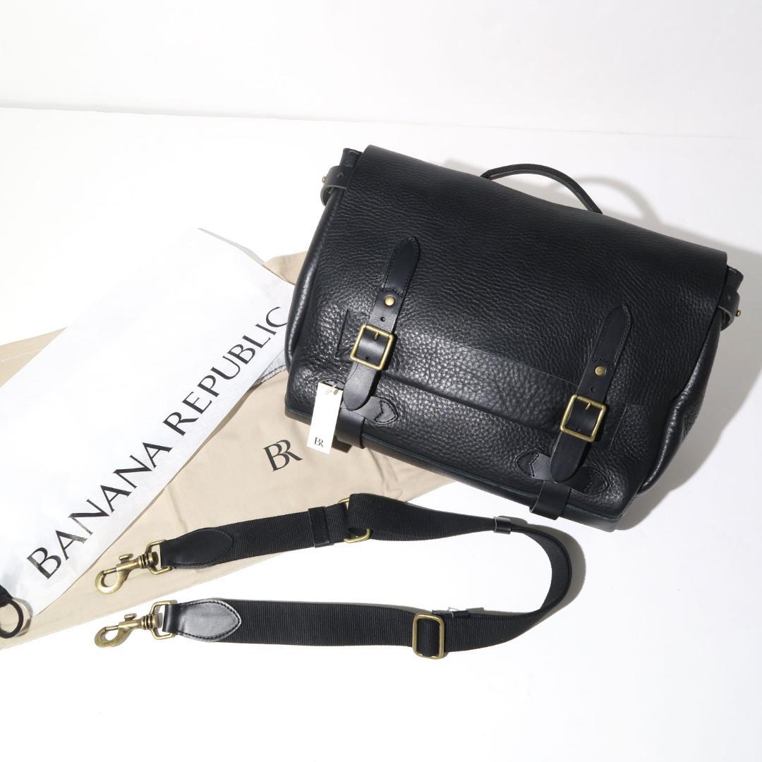 定価55,000円 BANANA REPUBLIC レザーメッセンジャーバッグ