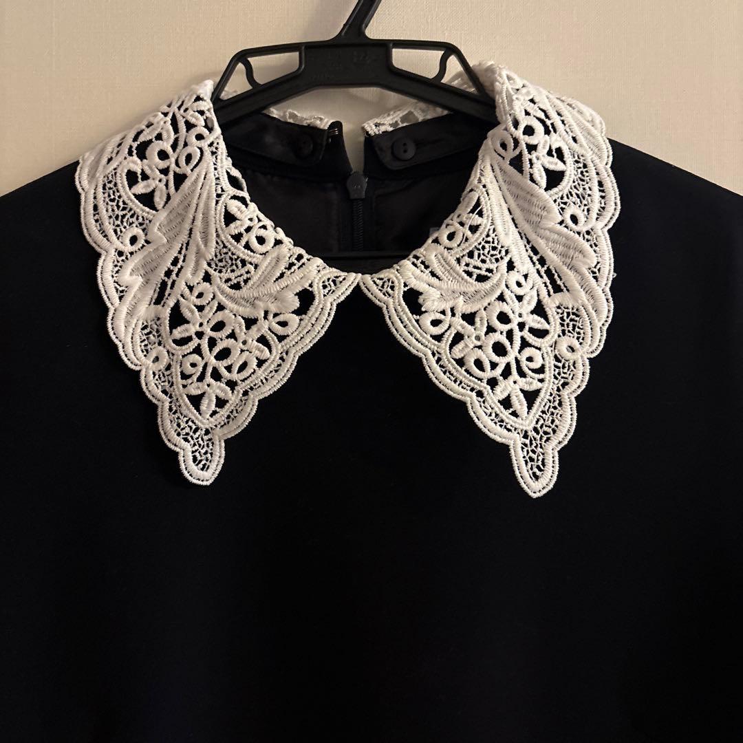 【KUMIKYOKU NAVY】 オンワード 襟つきネイビーワンピース