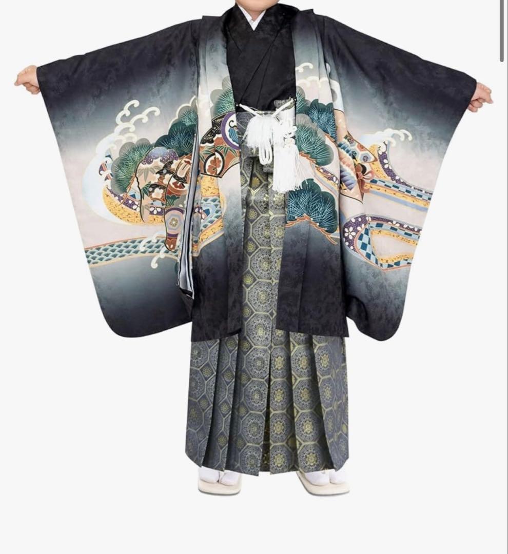 【肩上げ済】七五三　5歳　男の子　着物　袴フルセット