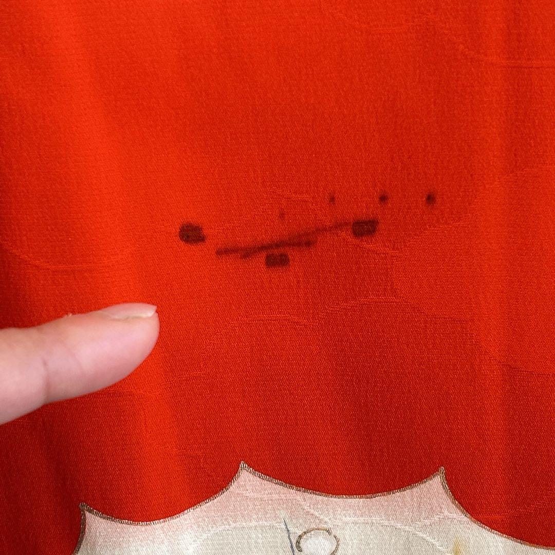 七五三　7歳　女の子　着物フルセット　小物セット　赤×黒♡すぐ着れます　5241