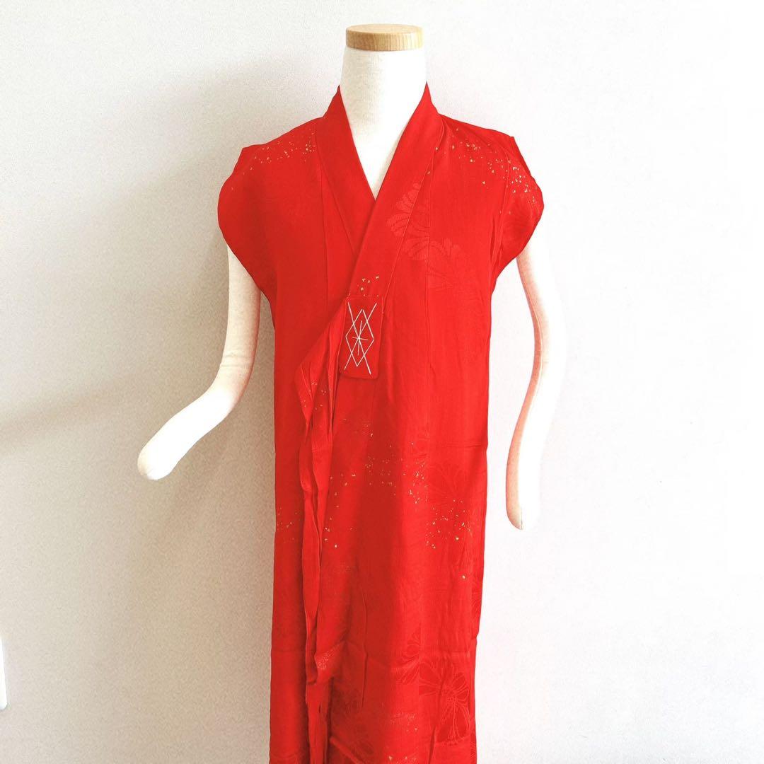 七五三　7歳　女の子　着物フルセット　小物セット　赤×黒♡すぐ着れます　5241