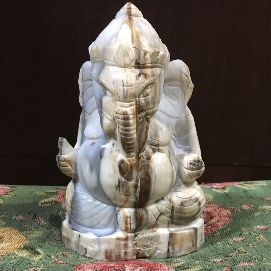 世界に一つ超希少 翡翠 (ヒスイ) ピンクの像 ガネーシャ