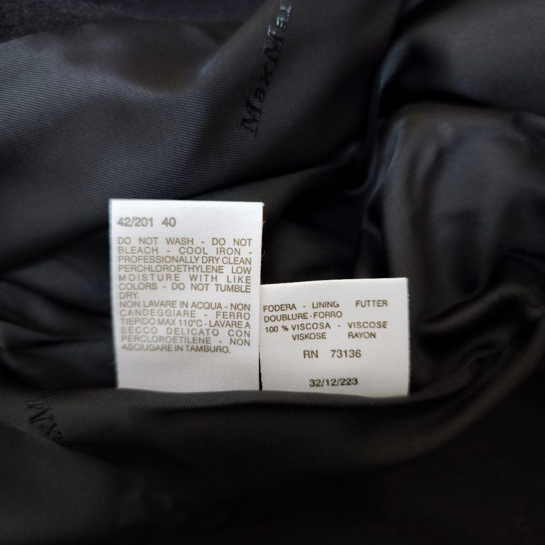 【美品】マックスマーラ MaxMara カシミヤ マキシ丈 ロングコート黒 40