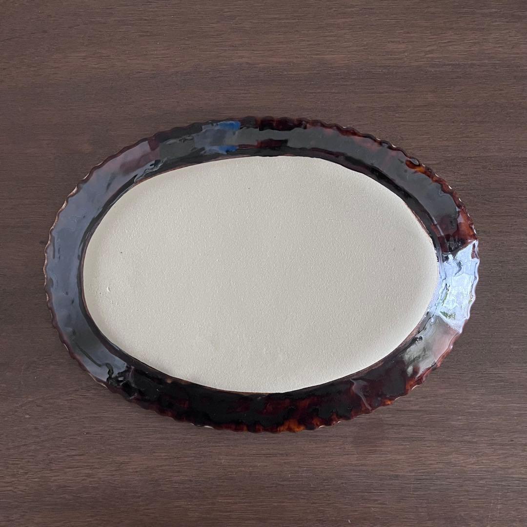 伊藤聡信 白印判楕円皿 オーバル皿 印判 大皿