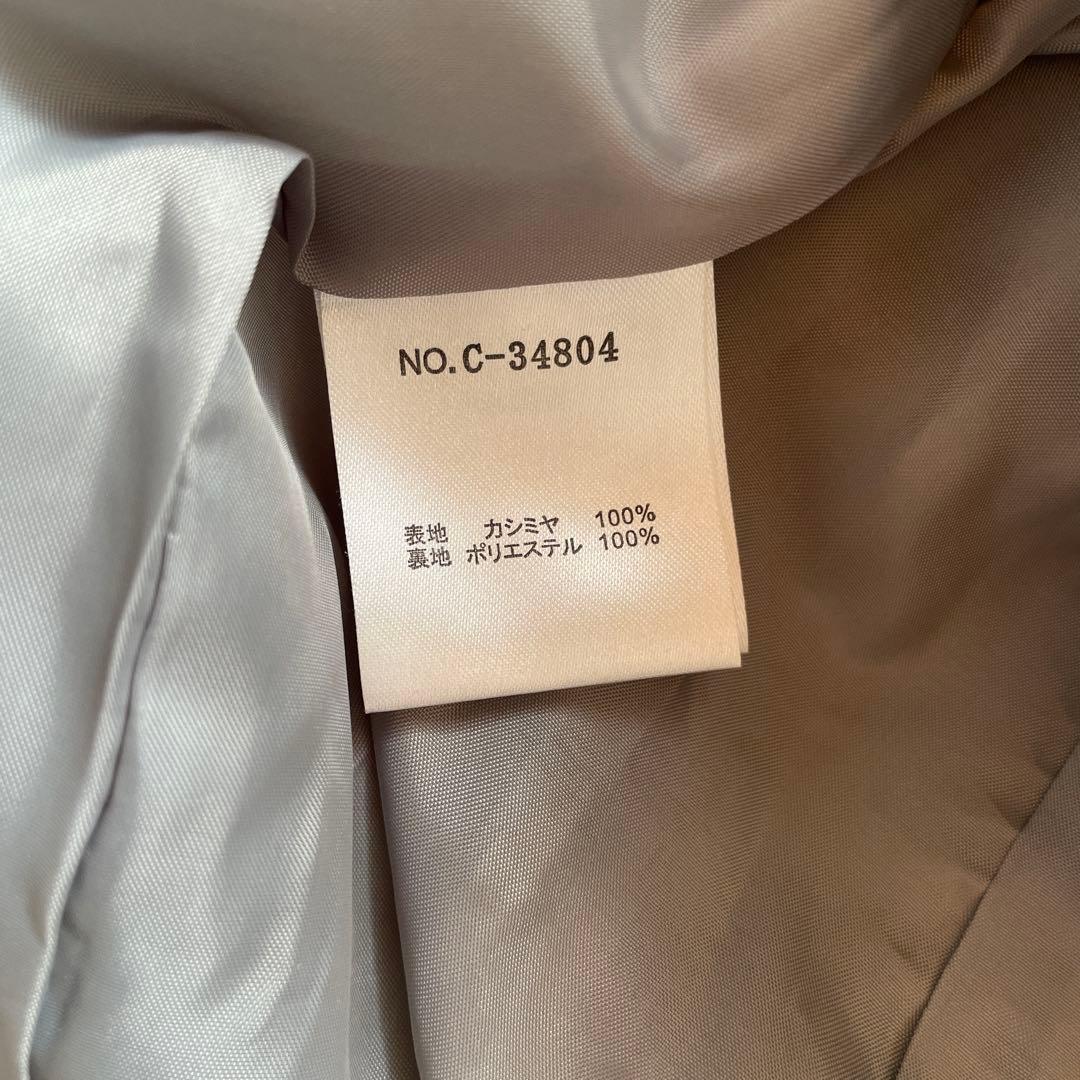 カシミヤ100%【TAKASHIMAYA】ウールコート　ライトグレー　L