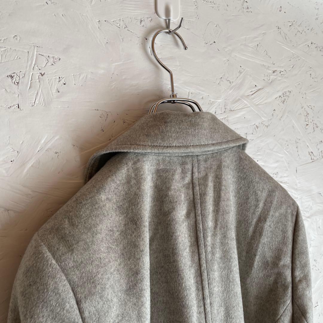 カシミヤ100%【TAKASHIMAYA】ウールコート　ライトグレー　L