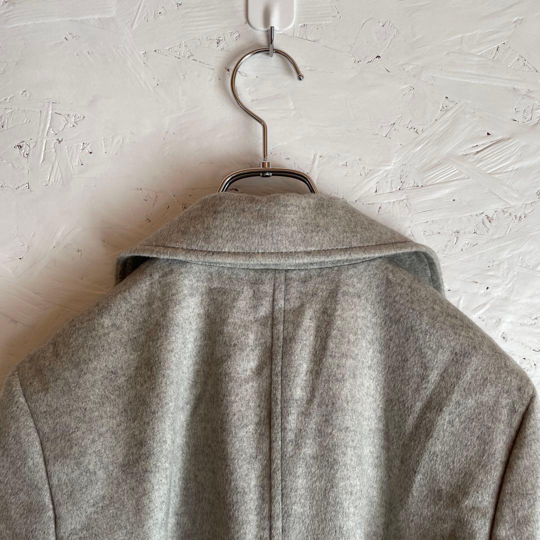 カシミヤ100%【TAKASHIMAYA】ウールコート　ライトグレー　L