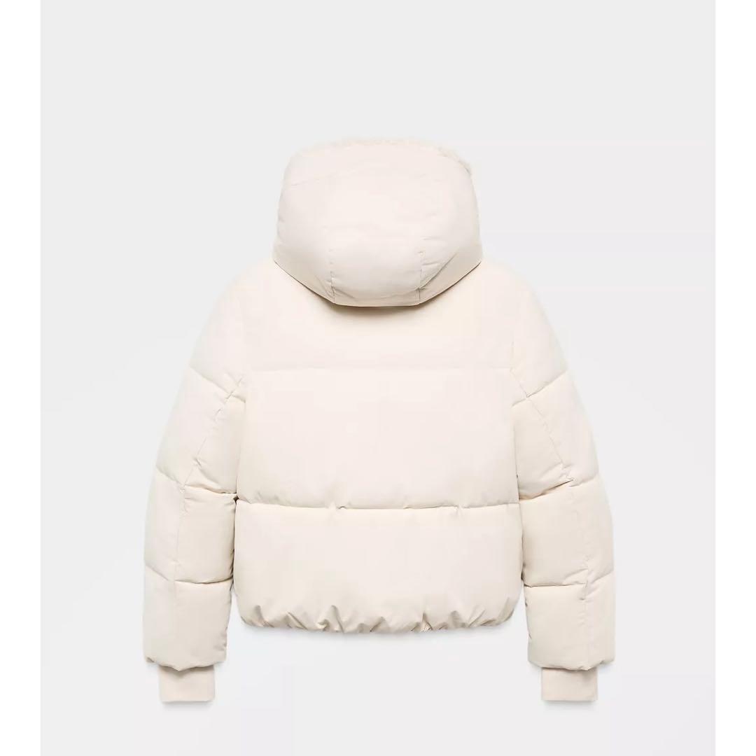 【ZARA】フェイクシープスキンフード付き撥水ウィンドブレーカー アノラック L