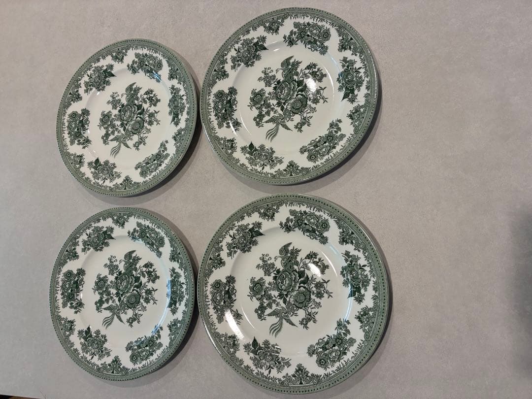 Green Asiatic Pheasants Plate 約22.5センチ４枚