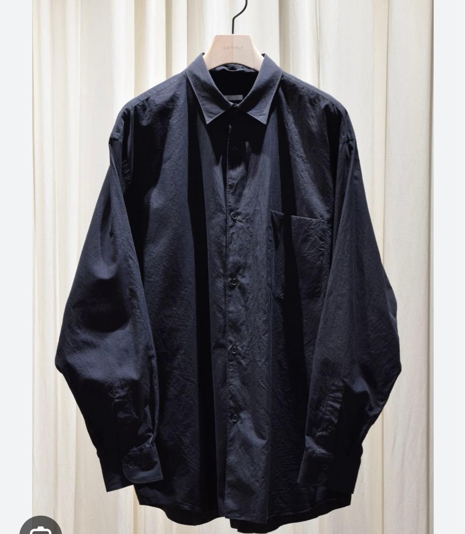 COMOLI コモリシャツ　ネイビーサイズ4