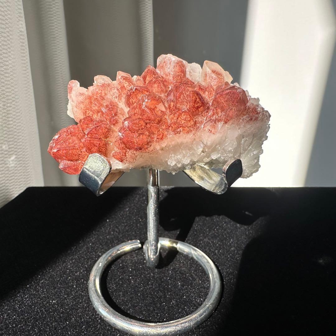 天然石赤水晶のクラスター　置物NO.090304
