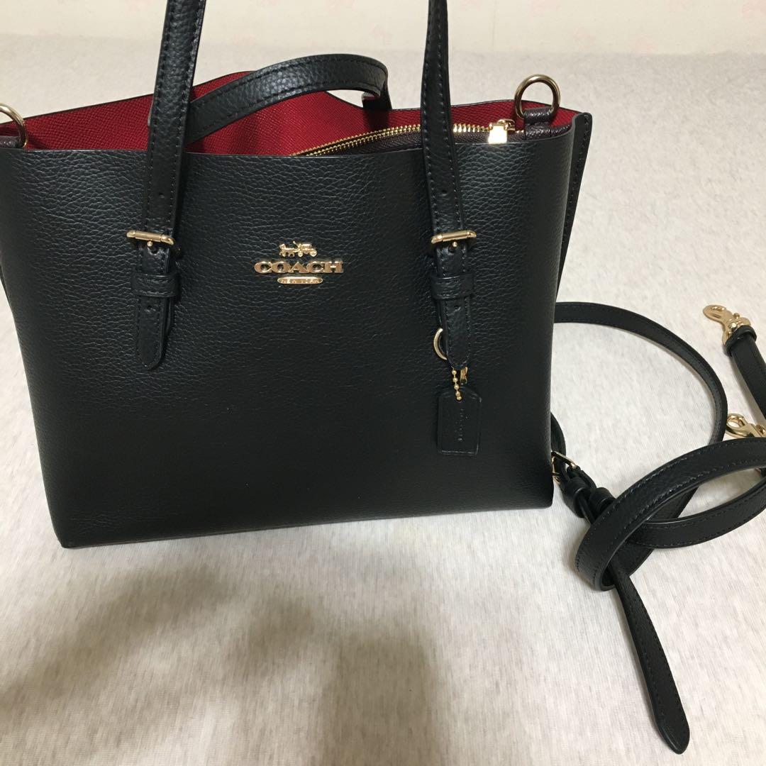 COACH ブラックレザー ミニトートバッグモリー トート 25 2wayバッグ