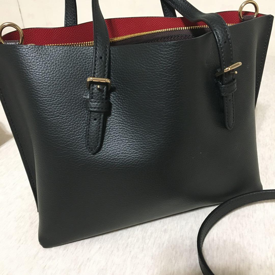 COACH ブラックレザー ミニトートバッグモリー トート 25 2wayバッグ