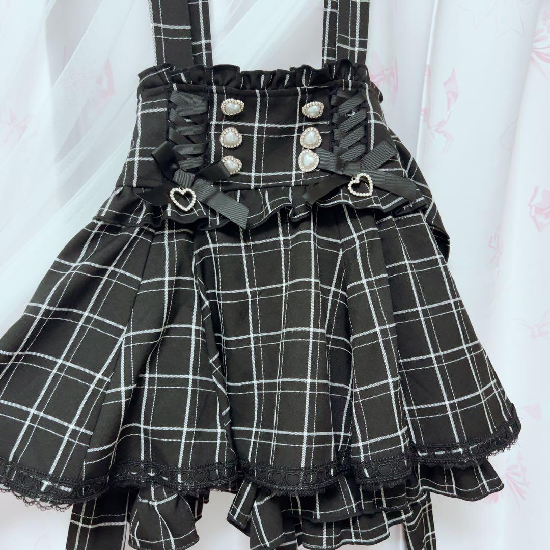 LIZLISA レースアップサスペンダー付スカパン
