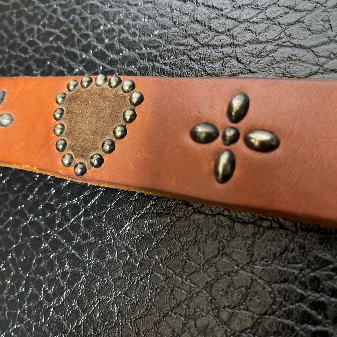 OLD STUD スタッズベルト　ブラウン