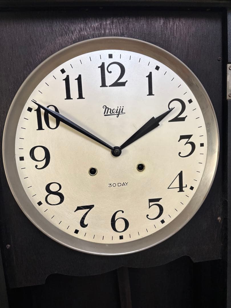 ◆岡山発◆Meiji◆大きなゼンマイ式掛時計◆全長約130cm 大型