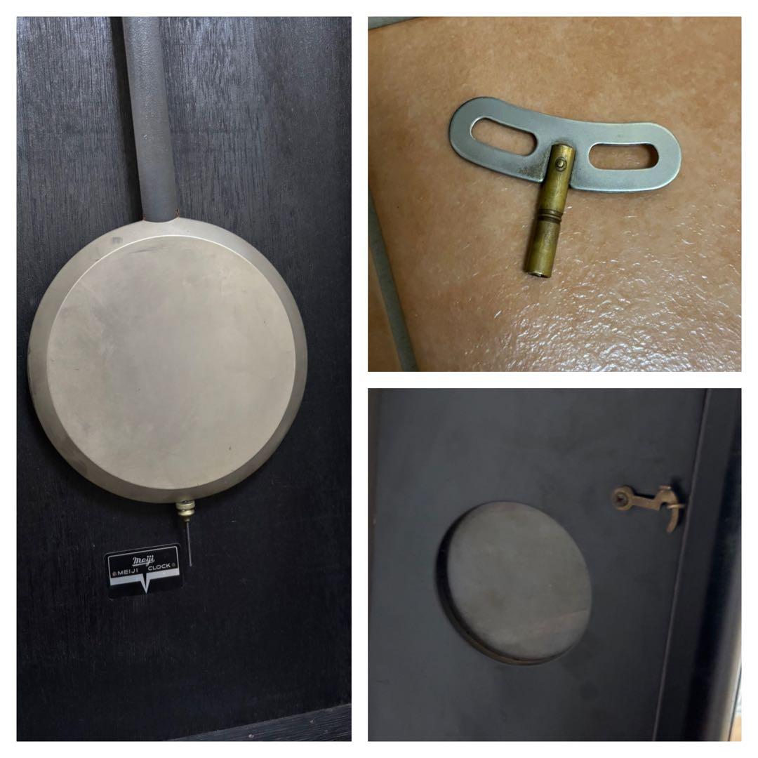 ◆岡山発◆Meiji◆大きなゼンマイ式掛時計◆全長約130cm 大型